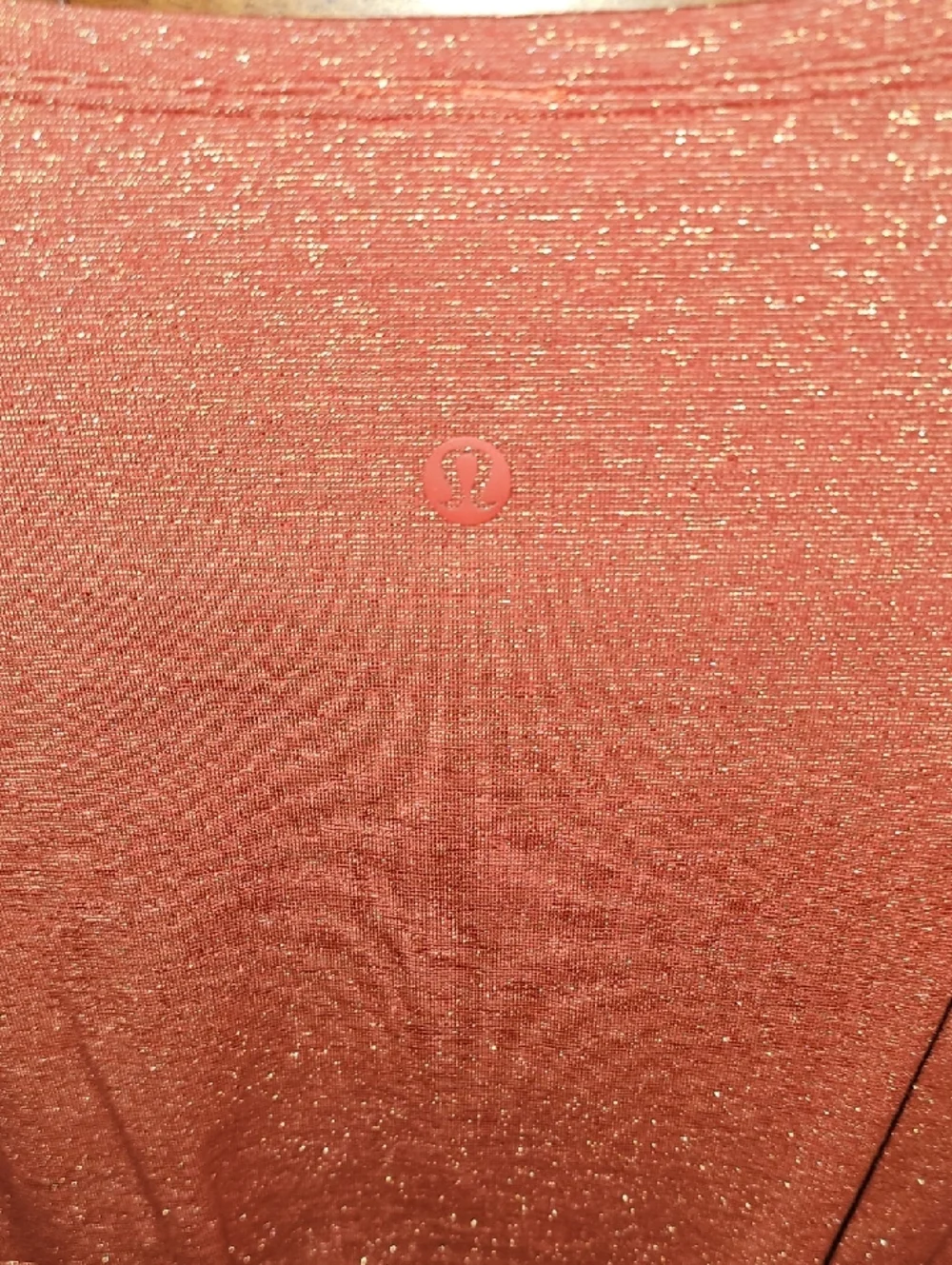 Lululemon Back In Action Sz 6 Womsns Top. Gorgeous Shimmer!! Gold/Red Orange!